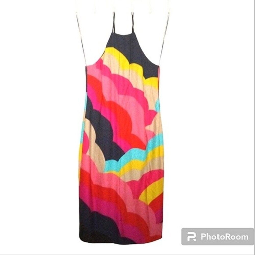 New Trina Turk Colorful Lined Midi Dress Size 4 NWT Mod